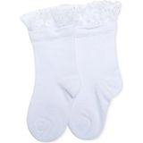 Hellobaby Kız Bebek Dantelli Çorap Kalp Baskılı - 1 - 2 Yaş - Beyaz