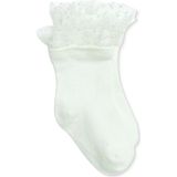 Hellobaby Kız Bebek Dantelli Çorap Kalp Baskılı - 1 - 2 Yaş - Ekru