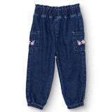 HelloBaby Kız Bebek Denim Pantolon Lastikli - İndigo
