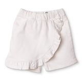 HelloBaby Kız Bebek Denim Şort Reçme - Ekru