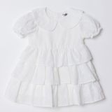 HelloBaby Kız Bebek Elbise Bebe Yaka Short Sleeve - Beyaz