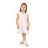HelloBaby Kız Bebek Elbise Bisiklet Yaka Kısa Kol - Somon