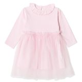 HelloBaby Kız Bebek Elbise Bisiklet Yaka Long Sleeve - Pembe