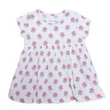 HelloBaby Kız Bebek Elbise Body Çiçek Baskılı Çıtçıtlı Bisiklet Yaka Short Sleeve - Ekru