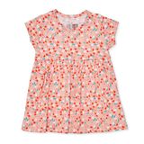 HelloBaby Kız Bebek Elbise Body Çiçek Baskılı Çıtçıtlı Bisiklet Yaka Short Sleeve - Pembe