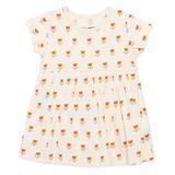 HelloBaby Kız Bebek Elbise Body Çiçek Baskılı Çıtçıtlı Bisiklet Yaka Short Sleeve