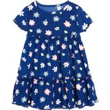 Hellobaby Kız Bebek Elbise Çiçek Baskılı Bisiklet Yaka Atlet - Lacivert - 2 - 3 Yaş