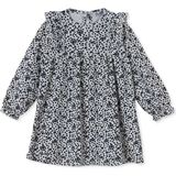 Hellobaby Kız Bebek Elbise Çiçek Baskılı Bisiklet Yaka Long Sleeve - Desenli - 6 - 9 Ay