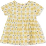 Hellobaby Kız Bebek Elbise Çiçek Baskılı Çıtçıtlı Bisiklet Yaka Short Sleeve - Sarı - 6 - 9 Ay