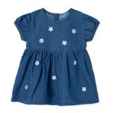 HelloBaby Kız Bebek Elbise Çiçek Baskılı Çıtçıtlı - İndigo