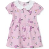 Hellobaby Kız Bebek Elbise Çiçek Baskılı Düğmeli Gömlek Yaka Short Sleeve - Pembe - 6 - 9 Ay