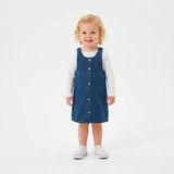 HelloBaby Kız Bebek Elbise Çilek Baskılı Çıtçıtlı Bisiklet Yaka Short Sleeve Reçme - İndigo