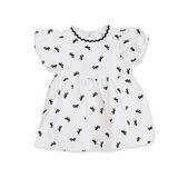 HelloBaby Kız Bebek Elbise Çıtçıtlı Bebe Yaka Kısa Kol - Ekru