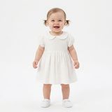 HelloBaby Kız Bebek Elbise Çıtçıtlı Bebe Yaka Short Sleeve - Ekru