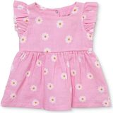 Hellobaby Kız Bebek Elbise Çıtçıtlı Bisiklet Yaka Kısa Kol - Pembe - 6 - 9 Ay