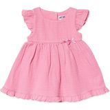 Hellobaby Kız Bebek Elbise Çıtçıtlı Bisiklet Yaka Short Sleeve - 6 - 9 Ay - Pembe