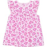 Hellobaby Kız Bebek Elbise Hayvan Baskılı Çıtçıtlı Bisiklet Yaka Short Sleeve - Pembe - 6 - 9 Ay