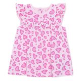 HelloBaby Kız Bebek Elbise Hayvan Baskılı Çıtçıtlı Bisiklet Yaka Short Sleeve