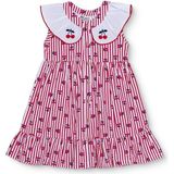 Hellobaby Kız Bebek Elbise Kiraz Baskılı Düğmeli Bebe Yaka Atlet Reçme - 9 - 12 Ay - Kırmızı