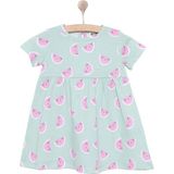 Hellobaby Kız Bebek Elbise Meyve Baskılı Bisiklet Yaka Kısa Kol - Koyu Mint - 1 Yaş