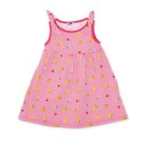 HelloBaby Kız Bebek Elbise Meyve Baskılı Bisiklet Yaka Strappy - Ekru