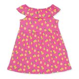 HelloBaby Kız Bebek Elbise Meyve Baskılı Fırfırlı Yaka Sleeveless - Pembe