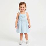 Hellobaby Kız Bebek Elbise Meyve Baskılı Modelli Yaka Strappy Reçme - Mavi - 12 - 18 Ay