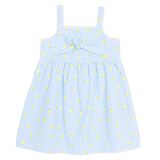 HelloBaby Kız Bebek Elbise Meyve Baskılı Modelli Yaka Strappy Reçme - Mavi