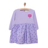 HelloBaby Kız Bebek Elbise Tulip Bisiklet Yaka Uzun Kol Mor