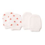 HelloBaby Kız Bebek Eldiven Kalp Baskılı - Ekru