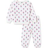 Hellobaby Kız Bebek Eşofman Takımı Çiçek Baskılı Bisiklet Yaka Uzun Kol Lastikli - Ekru Çicekli - 4 - 5 Yaş