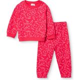 Hellobaby Kız Bebek Eşofman Takımı Çiçek Baskılı Bisiklet Yaka Uzun Kol Lastikli - Pembe Desenli - 3 - 4 Yaş