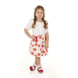 HelloBaby Kız Bebek Gömlek Bebe Yaka Kısa Kol - Ekru