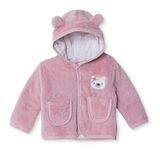 HelloBaby Kız Bebek Hırka Hayvan Baskılı Çıtçıtlı Kapüşonlu Uzun Kol - Pembe