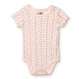 HelloBaby Kız Bebek Jakarlı Body Çıtçıtlı Bisiklet Yaka Kısa Kol - Ekru