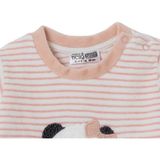 Hellobaby Kız Bebek Kadife Sweatshirt-Alt Ayı Baskılı Çıtçıtlı Bisiklet Yaka Uzun Kol Patiksiz - 9 - 12 Ay - Gül Kurusu