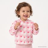 HelloBaby Kız Bebek Kapitone Hırka Ekose Baskılı Çıtçıtlı Bisiklet Yaka Long Sleeve - Pembe