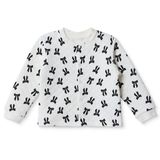 HelloBaby Kız Bebek Kapitone Hırka Fiyonk Baskılı Çıtçıtlı Bisiklet Yaka Long Sleeve - Ekru