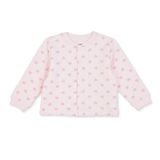 HelloBaby Kız Bebek Kapitone Hırka Kalp Baskılı Çıtçıtlı Bisiklet Yaka Long Sleeve - Pembe
