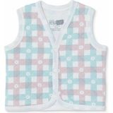 Hellobaby Kız Bebek Kapitone Yelek Ekose Baskılı Çıtçıtlı V Yaka Sleeveless - 18 - 24 Ay - Bej