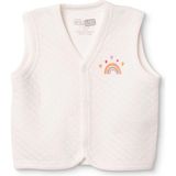 Hellobaby Kız Bebek Kapitone Yelek Gökyüzü Baskılı Çıtçıtlı Bisiklet Yaka Sleeveless - 1 - 3 Ay - Beyaz