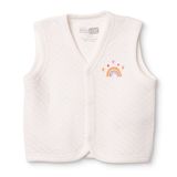 HelloBaby Kız Bebek Kapitone Yelek Gökyüzü Baskılı Çıtçıtlı Bisiklet Yaka Sleeveless - Beyaz