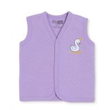 HelloBaby Kız Bebek Kapitone Yelek Hayvan Baskılı Çıtçıtlı V Yaka Sleeveless - Lila