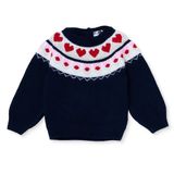 HelloBaby Kız Bebek Kazak Bisiklet Yaka Long Sleeve - Lacivert