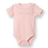HelloBaby Kız Bebek Kısa Kol Body Bisiklet Yaka - Açık Pembe