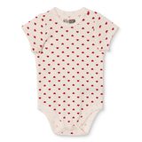 HelloBaby Kız Bebek Kısa Kol Body Kalp Baskılı Çıtçıtlı Yaka - Ekru