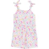 Hellobaby Kız Bebek Kısa Tulum Çiçek Baskılı Bağcıklı Modelli Yaka Ip Askılı Reçme - Ekru Melanj - 2 - 3 Yaş