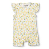 HelloBaby Kız Bebek Kısa Tulum Meyve Baskılı Çıtçıtlı Bisiklet Yaka Kol Reçme - Mint