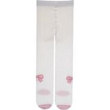Hellobaby Kız Bebek Külotlu Çorap Fiyonk Baskılı - 3 - 4 Yaş - Beyaz