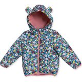 HelloBaby Kız Bebek Mont Çiçek Baskılı Fermuarlı Kapüşonlu Long Sleeve - Yeşil